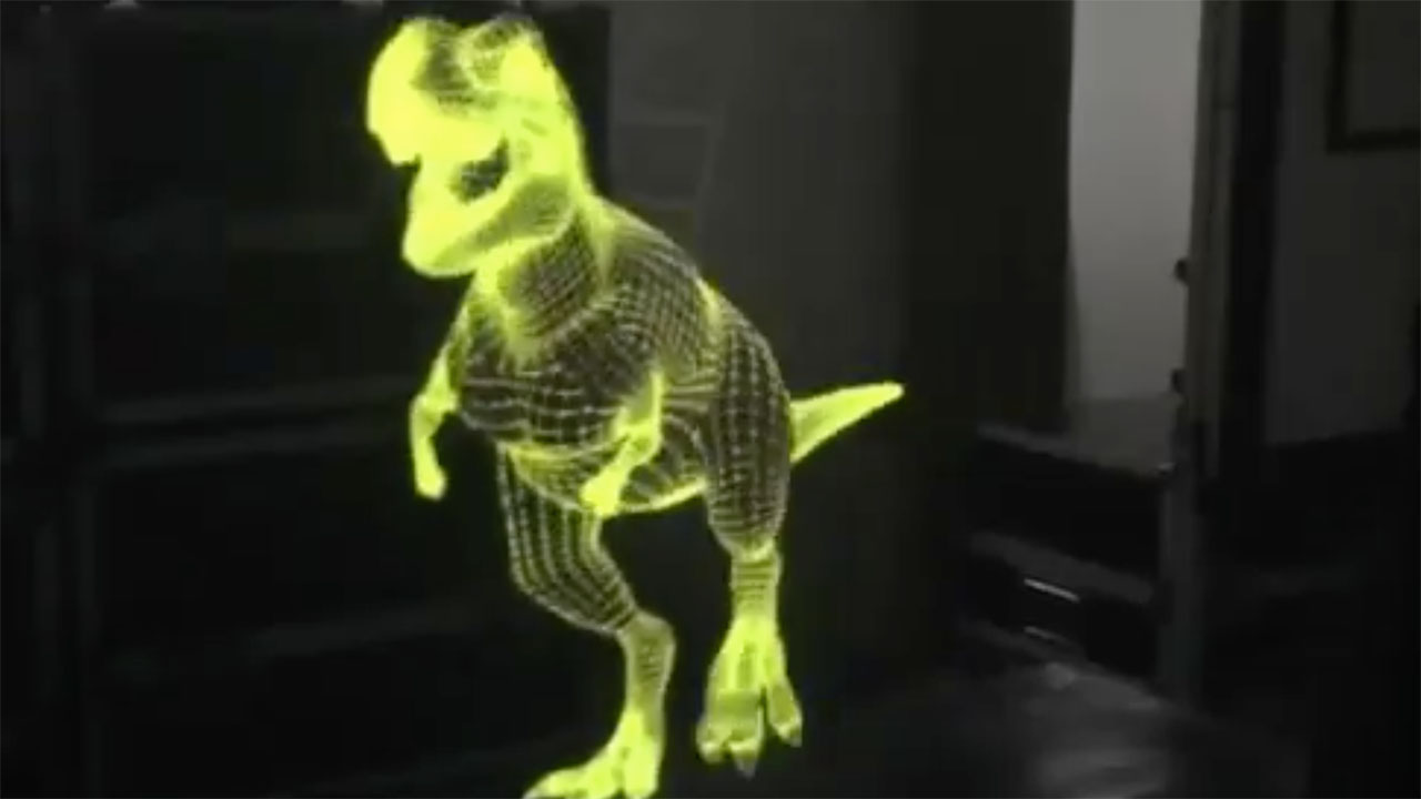 Wireframe Dinosaur - 3D Holographic Test